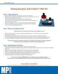 SafTest Protocol Testing Samples with FaSafeTM ... - MP Biomedicals