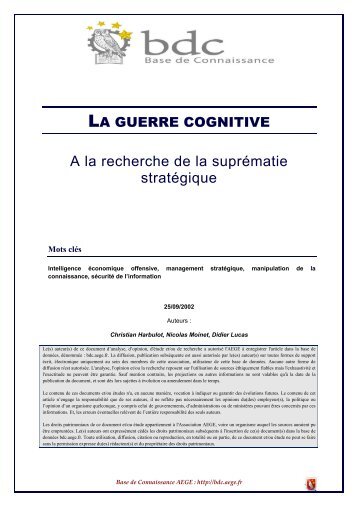 La guerre cognitive - Base de connaissance AEGE