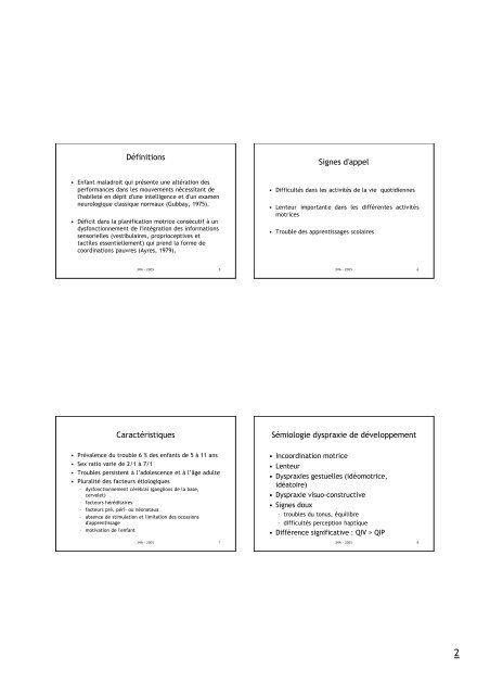 Les troubles du mouvement intentionnel et de la ... - Resodys