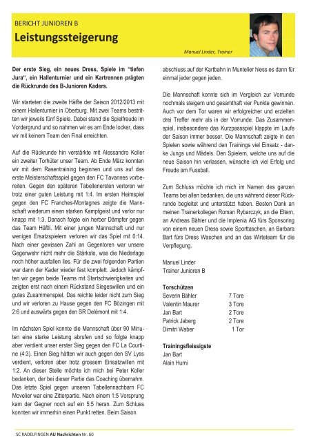 60. AU-Nachrichten 2013 - SC Radelfingen