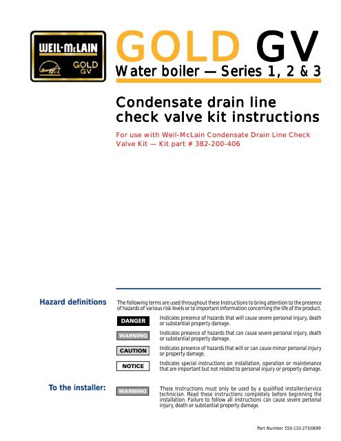 Series 3 Condensate Line - Weil-McLain