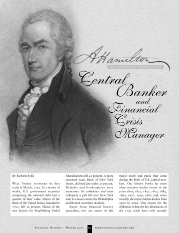 Alexander Hamilton Central Banker and Financial Crisis Manager