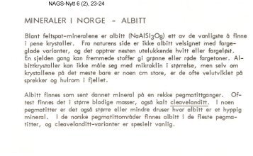 Mineraler i Norge- Albitt pdf - NAGS