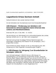Legasthenie-Erlass Sachsen-Anhalt - Legakids