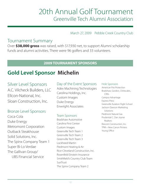 Greenville Tech Foundation 2008-2009 Annual Report 2009-2010 ...