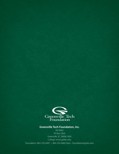 Greenville Tech Foundation 2008-2009 Annual Report 2009-2010 ...