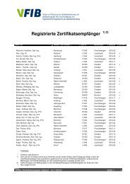 Registrierte ZertifikatsempfÃ¤nger - Vfib