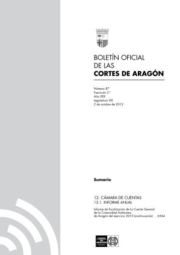 BOLETÍN OFICIAL DE LAS CORTES DE ARAGÓN