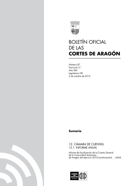 BOLETÍN OFICIAL DE LAS CORTES DE ARAGÓN