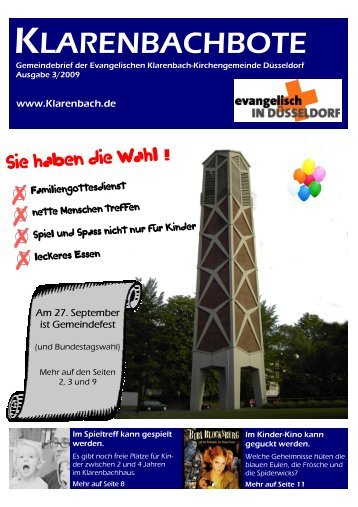 Klarenbachbote 3.09 - Evangelische Klarenbach-Kirchengemeinde