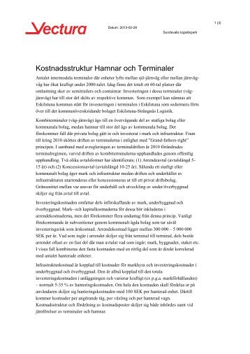 Kostnadsstruktur Hamnar och terminaler Ã¢Â€Â“ Rapport ... - Sundsvall