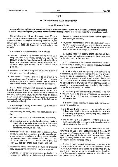1 20 ROZPORZÄDZENIE RADY MINISTRÃW