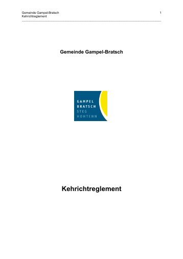 Kehrichtreglement Gemeinde Gampel-Bratsch