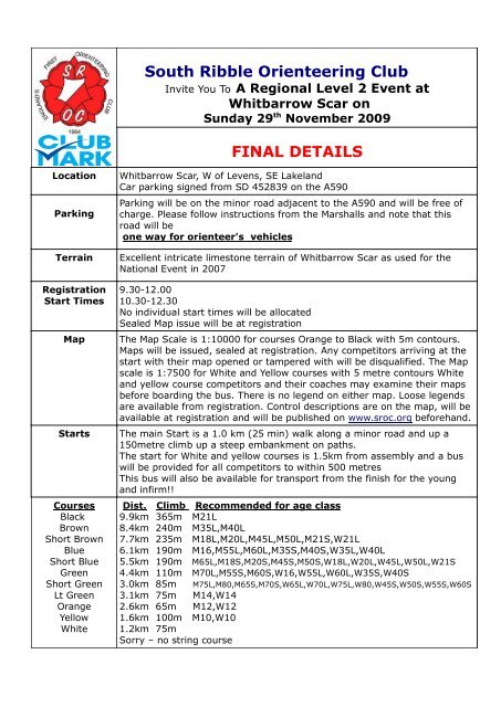 here - South Ribble Orienteering Club