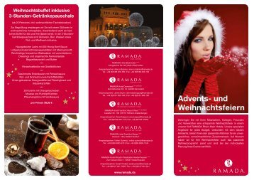 Flyer: Advents- und Weihnachtsfeiern - Ramada Hotels
