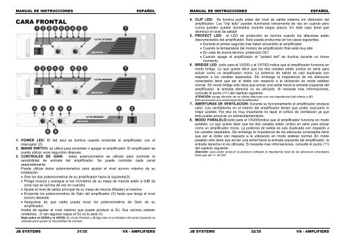 VX-SERIES AMPLIFIERS