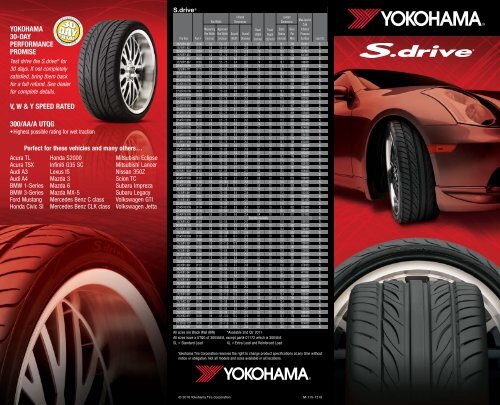 Yokohama Tire Size Chart