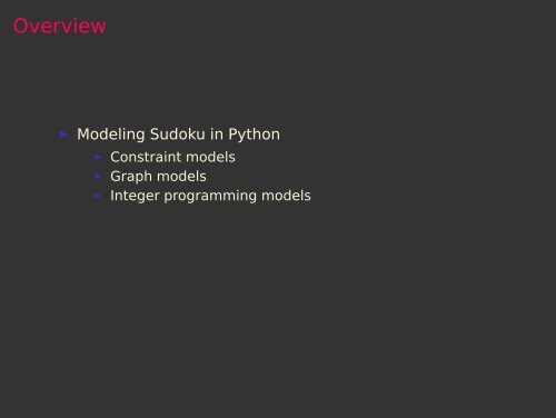 Modeling Sudoku puzzles with Python - SciPy Conferences
