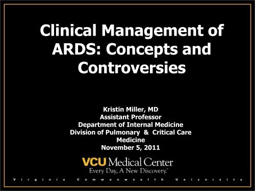 Clinical Management of ARDS: Concepts and Controversies
