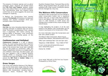 Green Spaces and Hidden Places - Malvern Hills Conservators