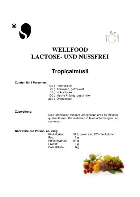 WELLFOOD LACTOSE- UND NUSSFREI - Robinson Club Fleesensee