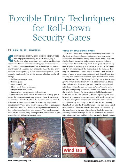 Forcible Entry Techniques for Roll-Down Security Gates - American ...