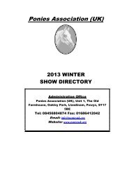 winter 2013 qualifiers - Ponies Association (UK)