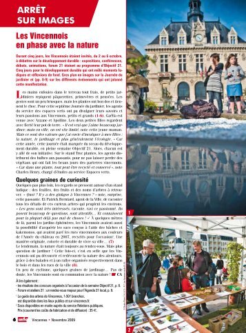 Retour sur la semaine Objectif 21 - Vincennes Info novembre 2009