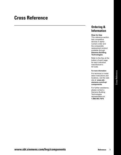 Cross Reference - Siemens