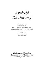 Kwéyòl Dictionary - Saint Lucian Creole - The Frank