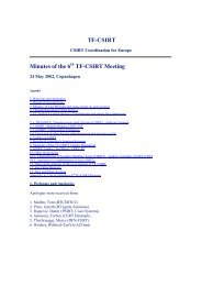 TF-CSIRT Minutes of the 6 TF-CSIRT Meeting - Terena