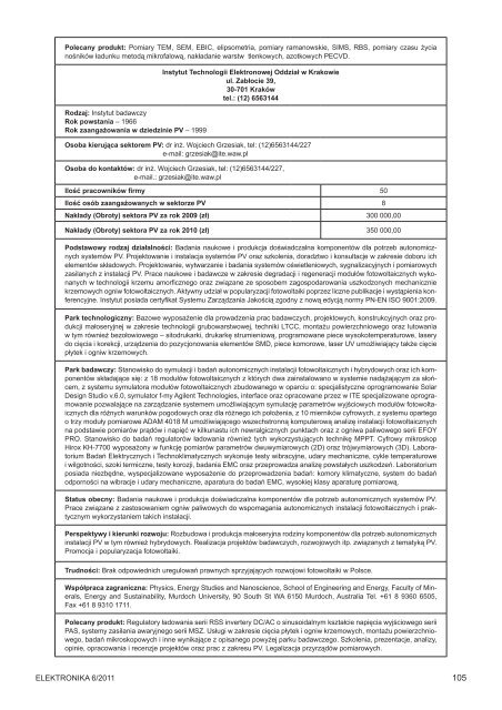 Elektronika 2011-06 II.pdf - Instytut SystemÃ³w Elektronicznych ...