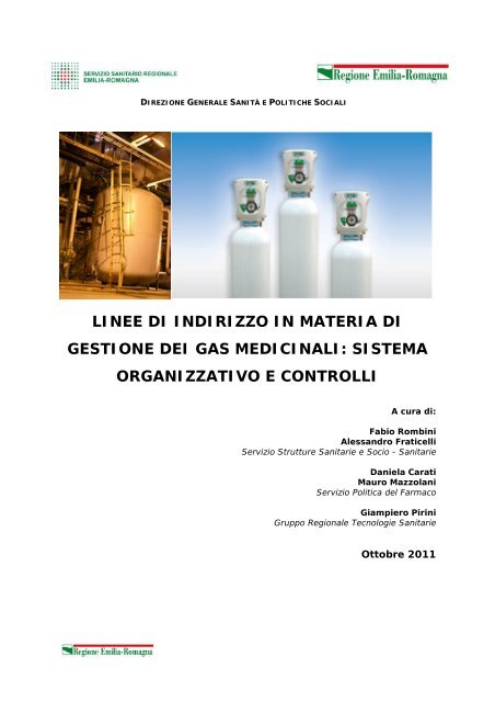 linee di indirizzo in materia di gestione dei gas medicinali - Saluter