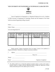 Application for Registration as a Registered Graduate - NED University