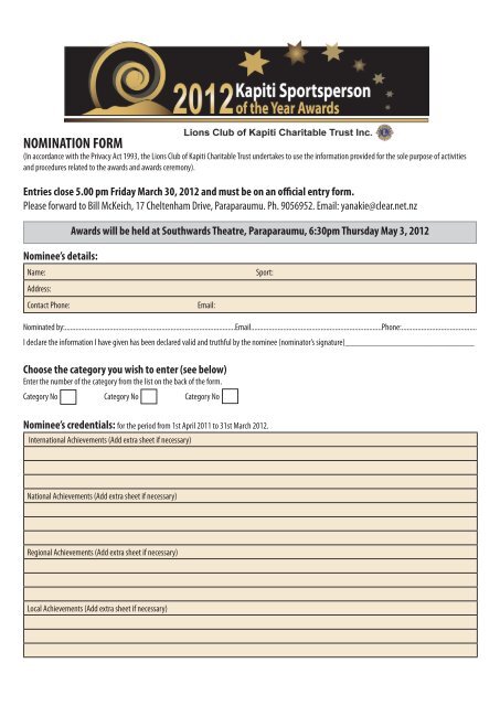 NOMINATION FORM