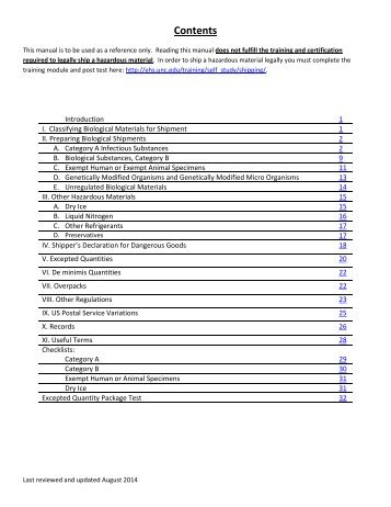 Shipping Biological Materials Manual - Department of Environment ...