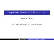 Asymmetric Information II: Moral Hazard