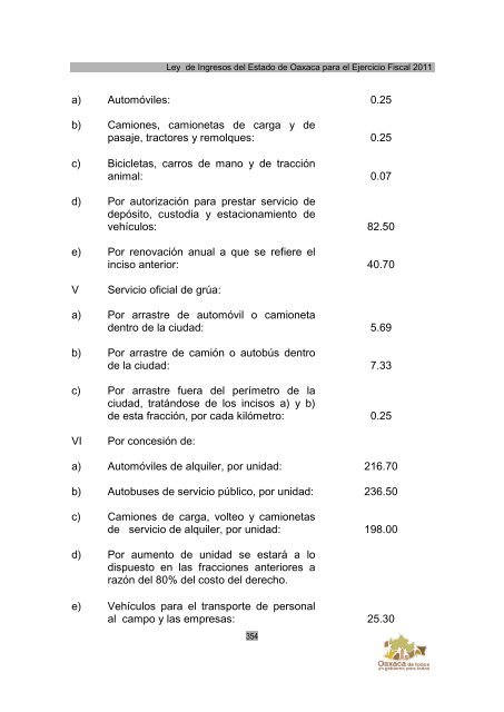 Ley de Ingresos del Estado de Oaxaca - Secretaria de Finanzas