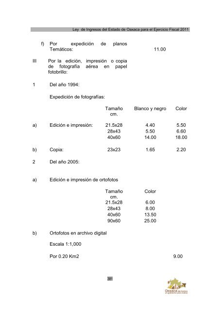 Ley de Ingresos del Estado de Oaxaca - Secretaria de Finanzas