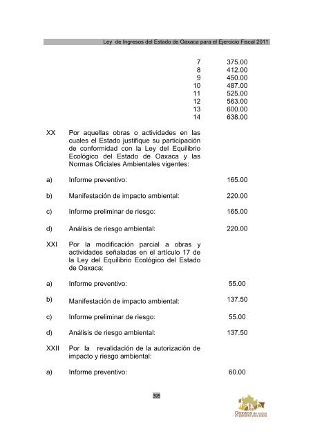 Ley de Ingresos del Estado de Oaxaca - Secretaria de Finanzas