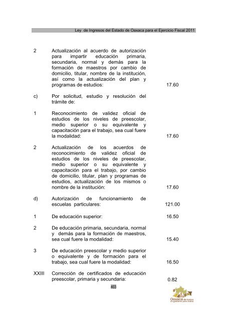 Ley de Ingresos del Estado de Oaxaca - Secretaria de Finanzas