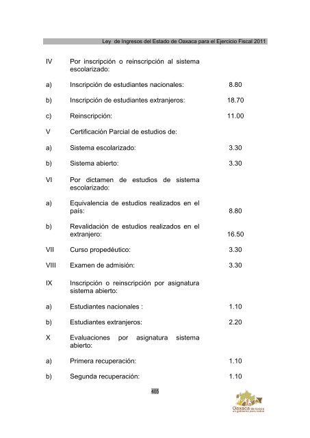 Ley de Ingresos del Estado de Oaxaca - Secretaria de Finanzas