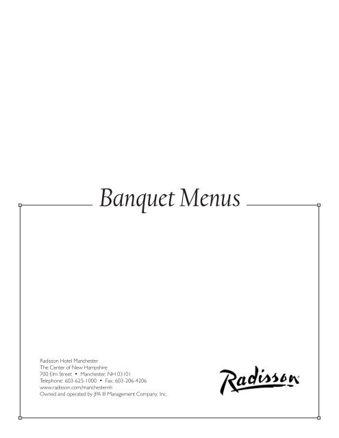 Banquet Menus - Radisson.com