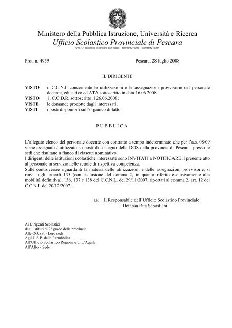 Ufficio Scolastico Provinciale di Pescara