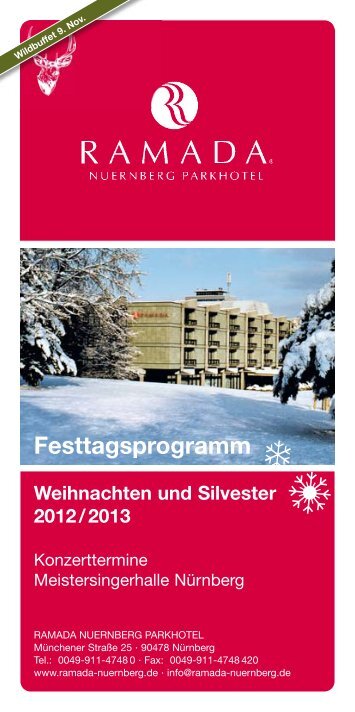 Festtagsprogramm Weihnachten und Silvester 2012 / 2013