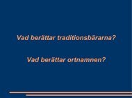 Vad berÃ¤ttar ortnamnen? - Saemieh Saepmesne â I det samiska ...