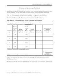 General Chemistry II Labs Worksheet 2-1 Solutions ... - WebAssign