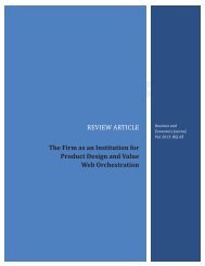 The Firm as an Institution for Product Design and ... - AstonJournals