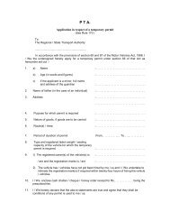 Application in respect of Temporary Permit