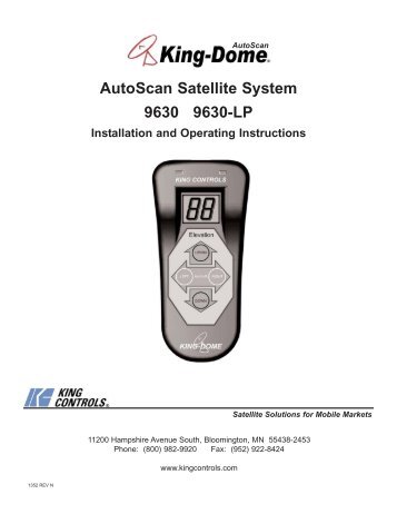AutoScan Satellite System 9630 9630-LP - King Controls